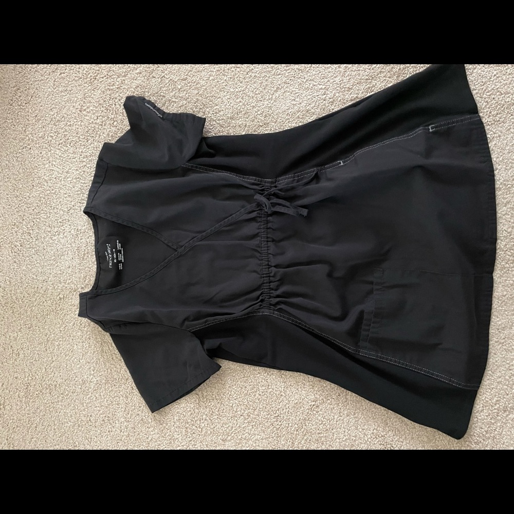 Black maternity scrub top